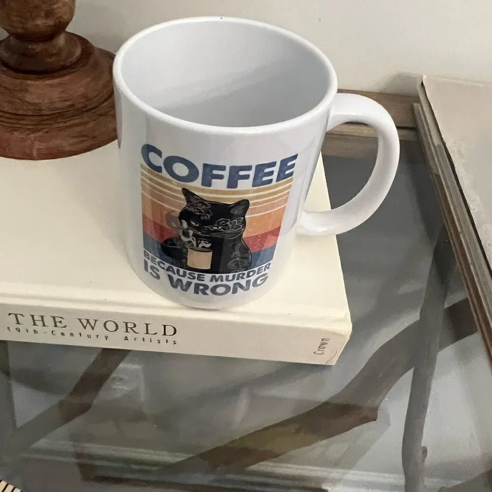 Funny Coffee Cat 11oz ceramic coffee mug. Brand new. - Picture 2 of 3